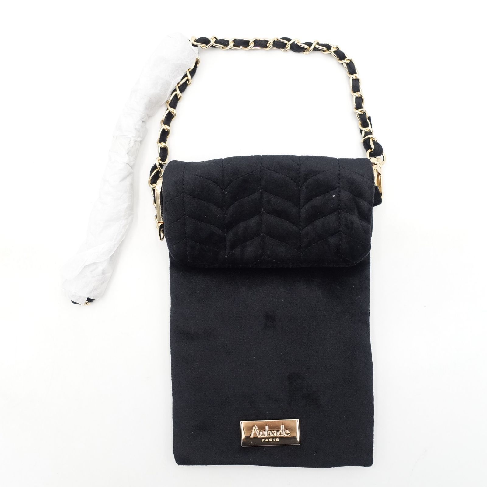 ノベルティ ブラック キルティング スマホショルダーバッグ Aubade ノベルティ キルティング スマホショルダーバッグ 黒 ブラック