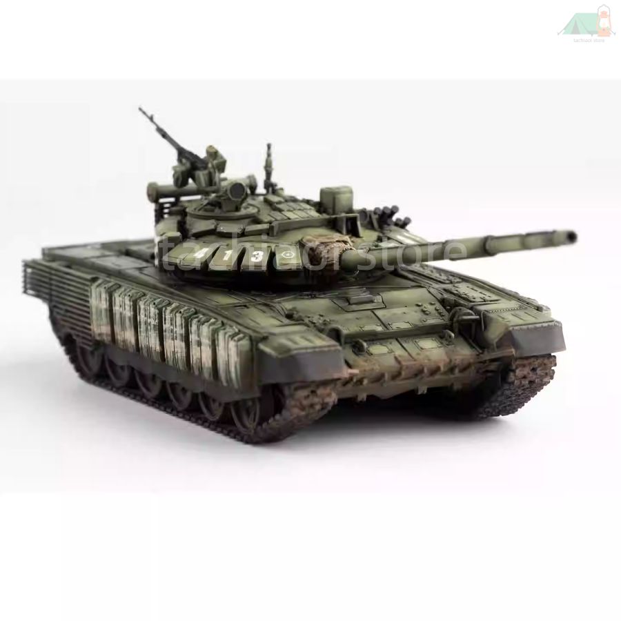 完成品 1 72 ロシア T B 3 M 主力戦車 413号車 Zマーク 旧化塗装 展示ケース付き 砲塔回転可 車載機銃回転可 ミリタリーモデル