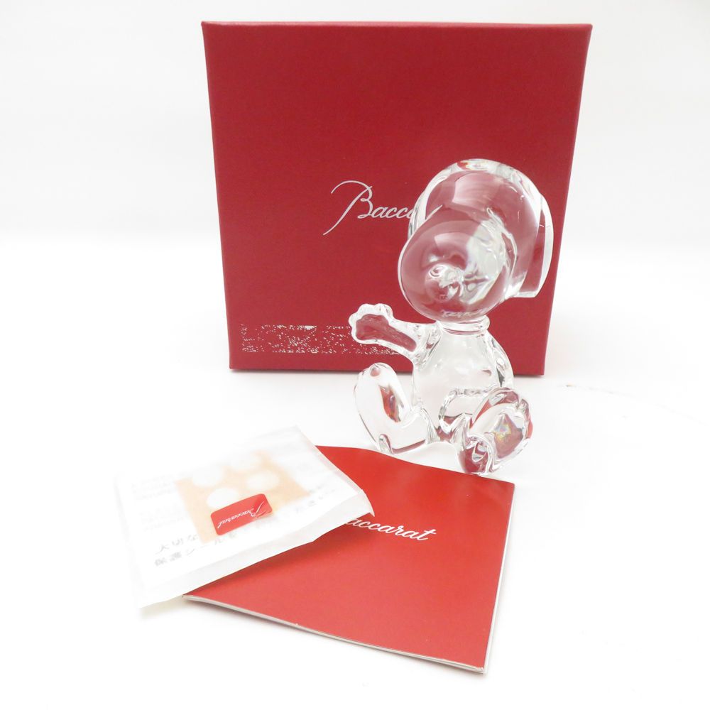 Baccarat バカラ ウェルカムスヌーピー 2104027 フィギュリン クリスタル オブジェ 置物 クリア インテリア