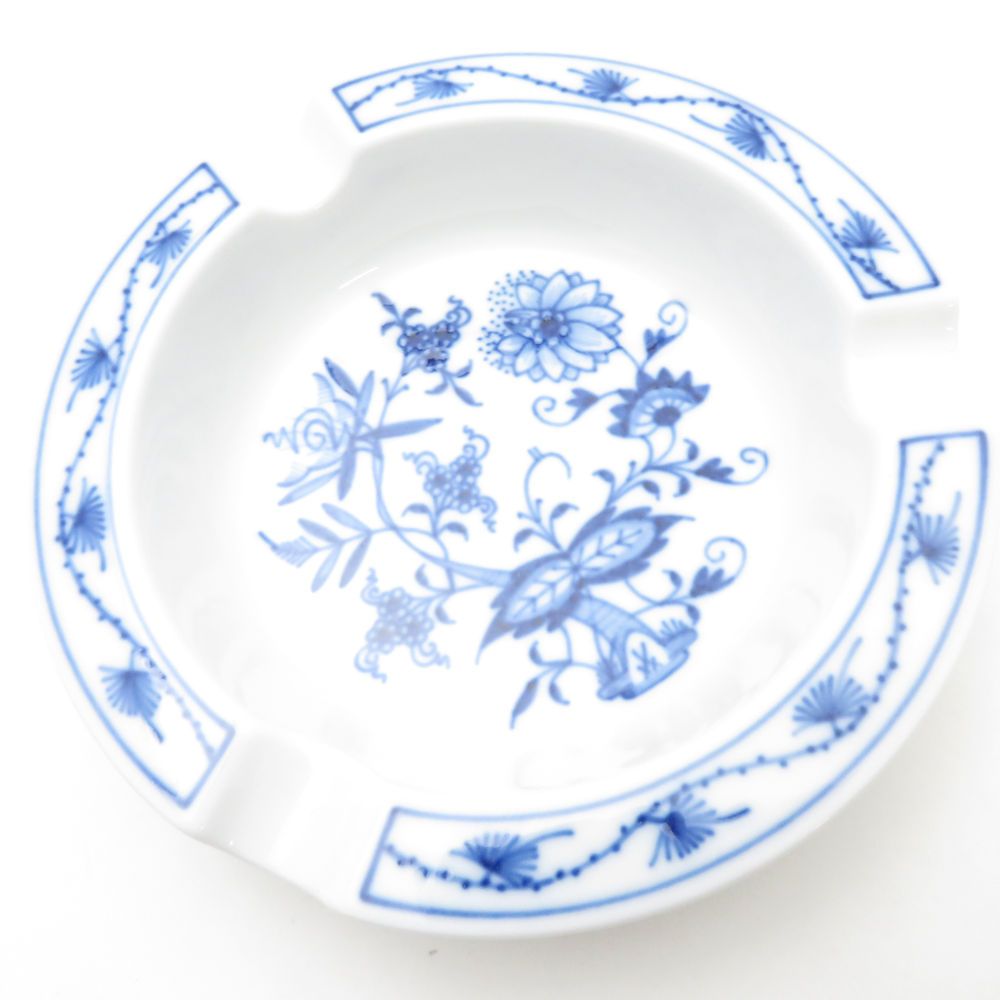 未使用 MEISSEN マイセン ブルーオニオン 灰皿 アッシュトレイ 小皿
