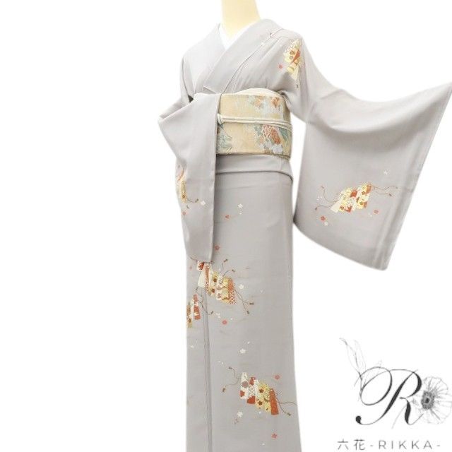  六花 RIKKA 正絹 松竹梅 桜 雪輪 宝尽くし 訪問着 着物 A 4072 訪問着 付け下げ 着物