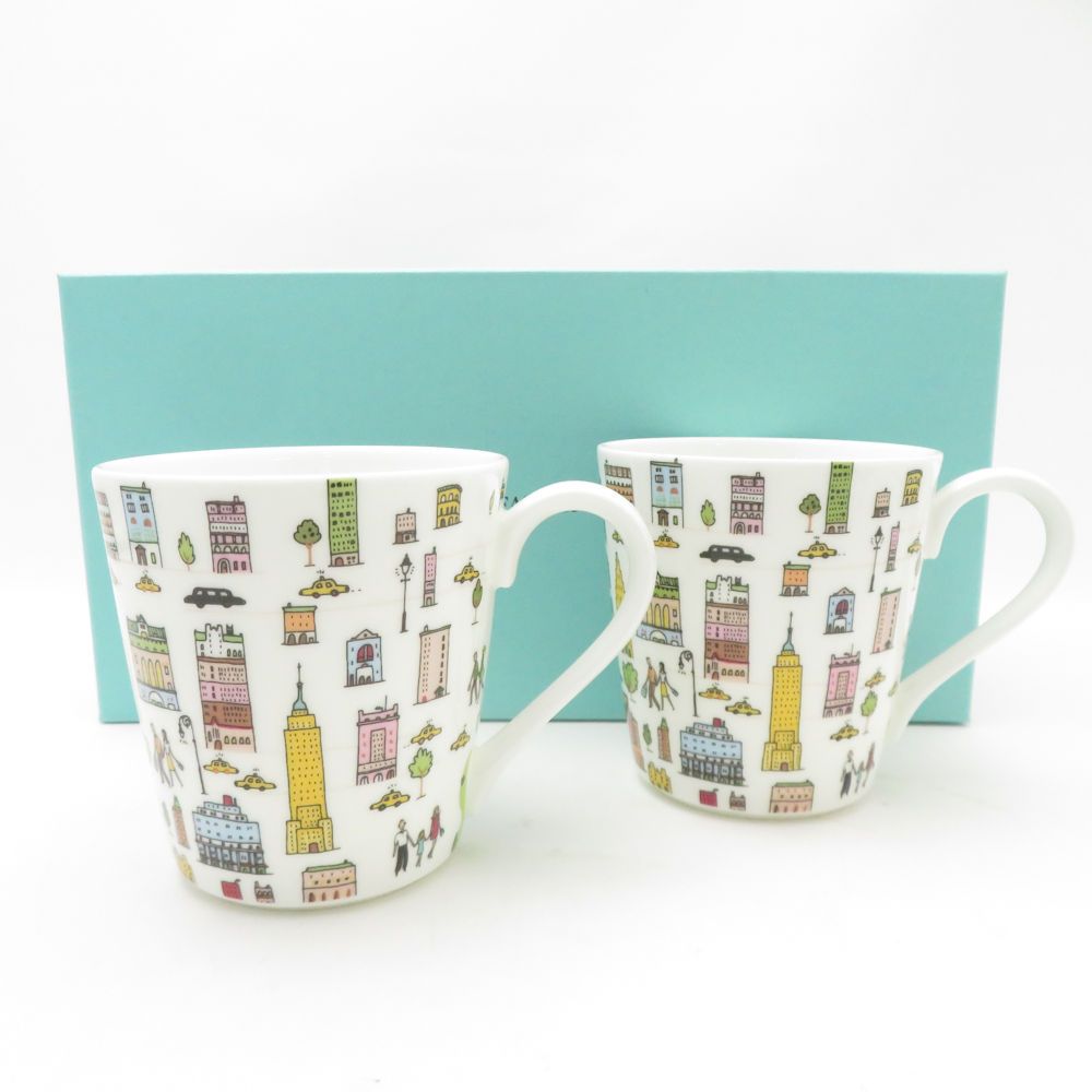 TIFFANY＆Co ティファニー 5 thアベニュー ニューヨーク マグカップ 2点 ティー コーヒー NY テーブルウェア