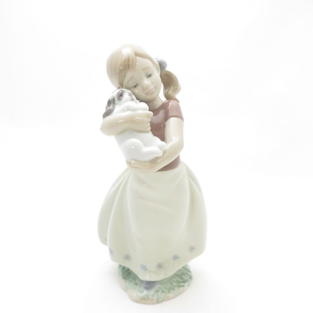 未使用 LLADRO リヤドロ 8531 かわいい！ フィギュリン 犬と少女