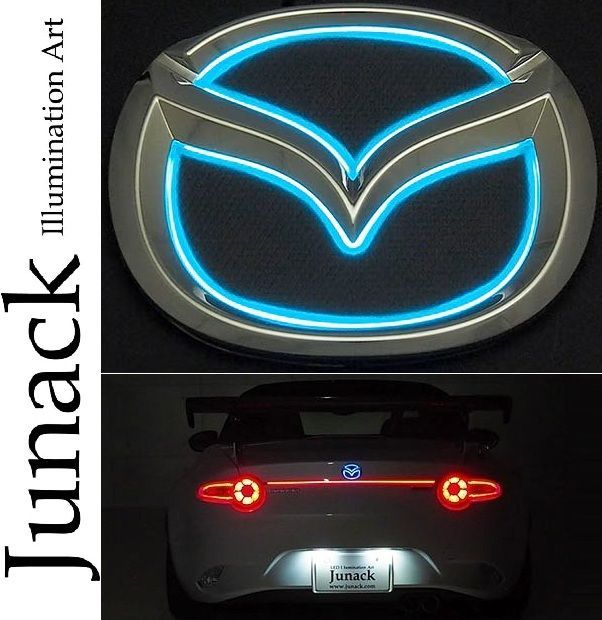 M s マツダ NDロードスター ND 5 RC RE 2015 05 Junack リア リヤ LEDトランスエンブレムST ターコイズ ジュナック 社外 パーツ 部品 カスタム 発光 光る MAZDA LTE STMZ 6 T