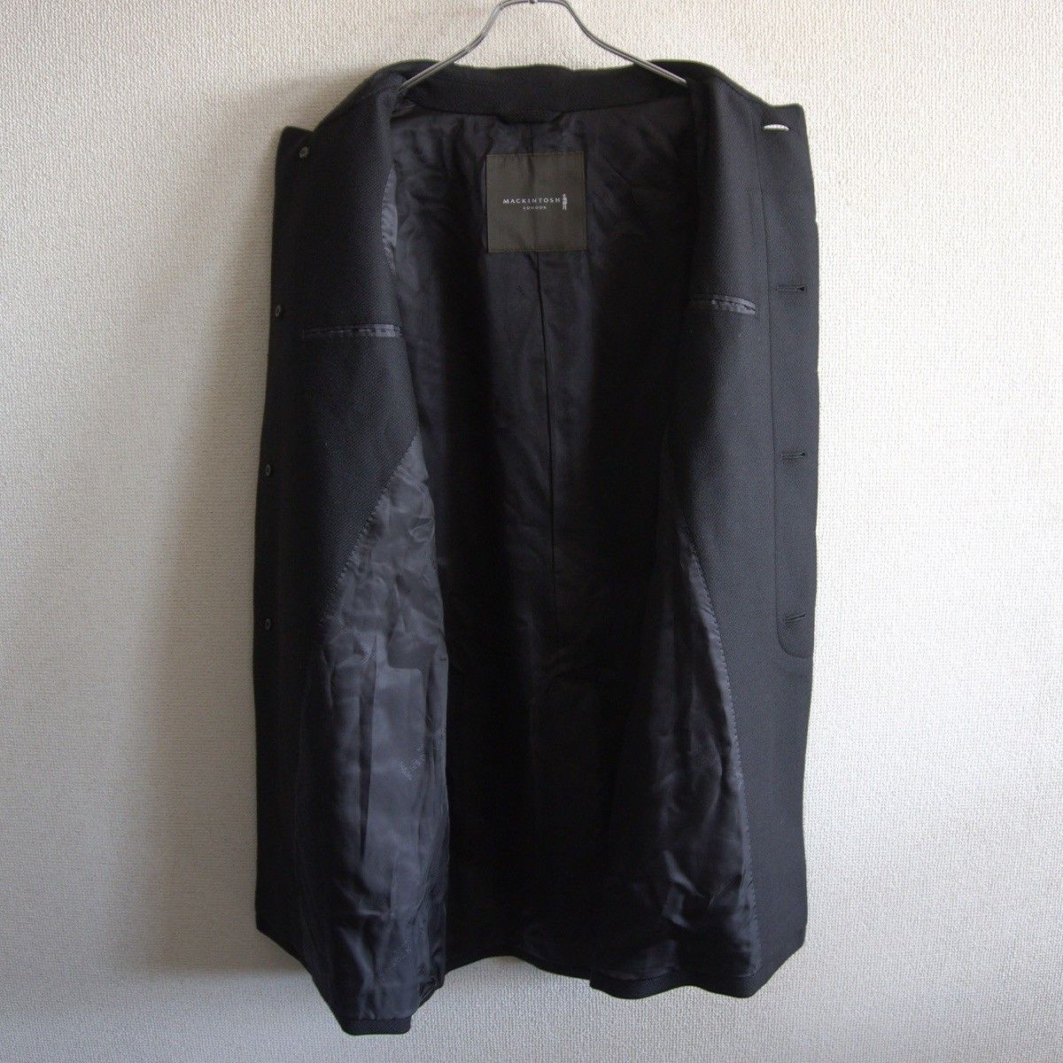 MACKINTOSH マッキントッシュ　ウール　コート　ブラック　38 極美品】MACKINTOSH LONDON【ウール ステンカラーコート】38 ブラック