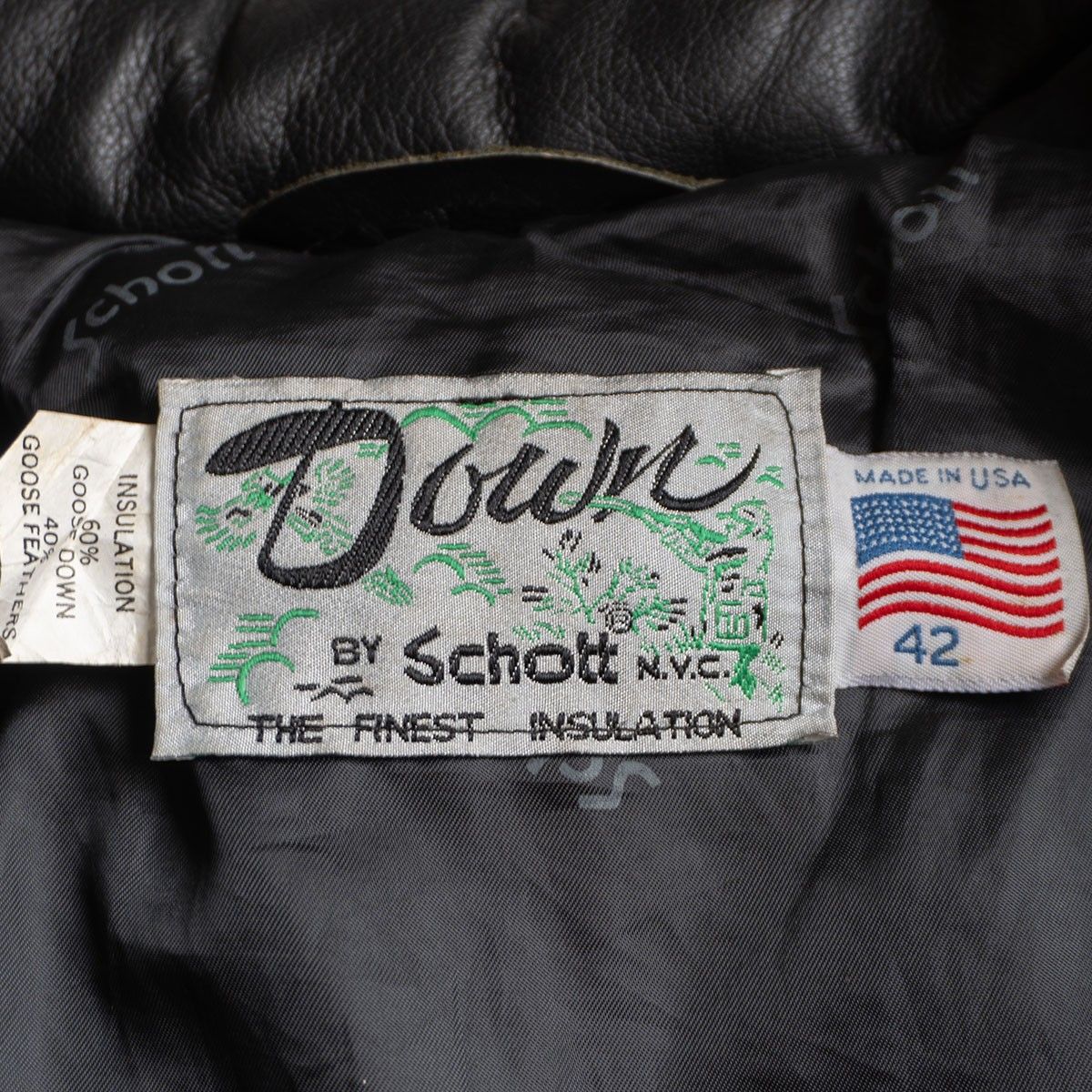 美品/ビッグサイズ】SCHOTT【214D/レザーダウンジャケット】42