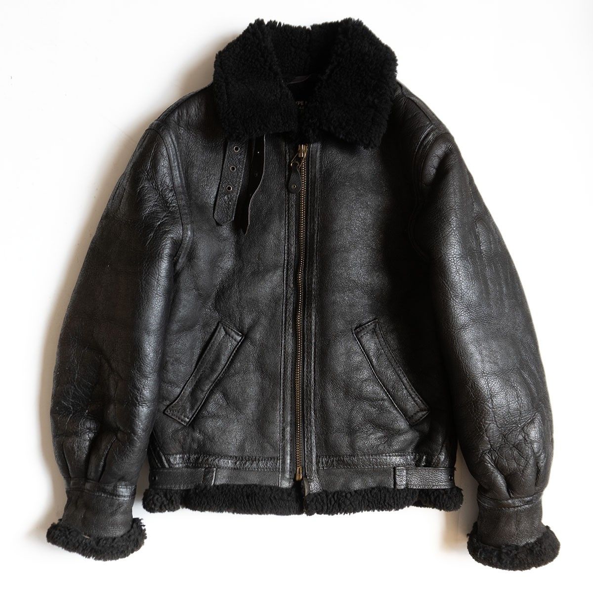 雰囲気抜群】SCHOTT【B-3 ムートンボンバージャケット】36 ブラック