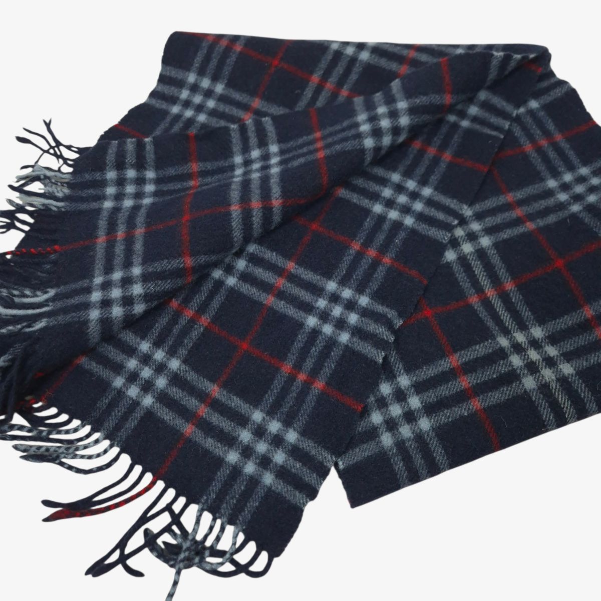 BURBERRY バーバリー ネイビー ノヴァチェック ラムウール マフラー