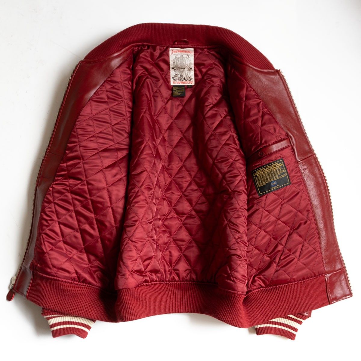 美品】AVIREX【レザー スタジャン】L アワード ジャケット ワッペン