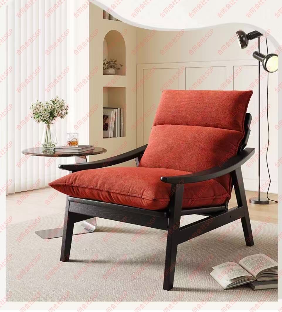 ラウンジチェア 定価69 883円 北米FAS級ホワイトアッシュ無垢材使用 ひじ掛け 一人掛けソファー