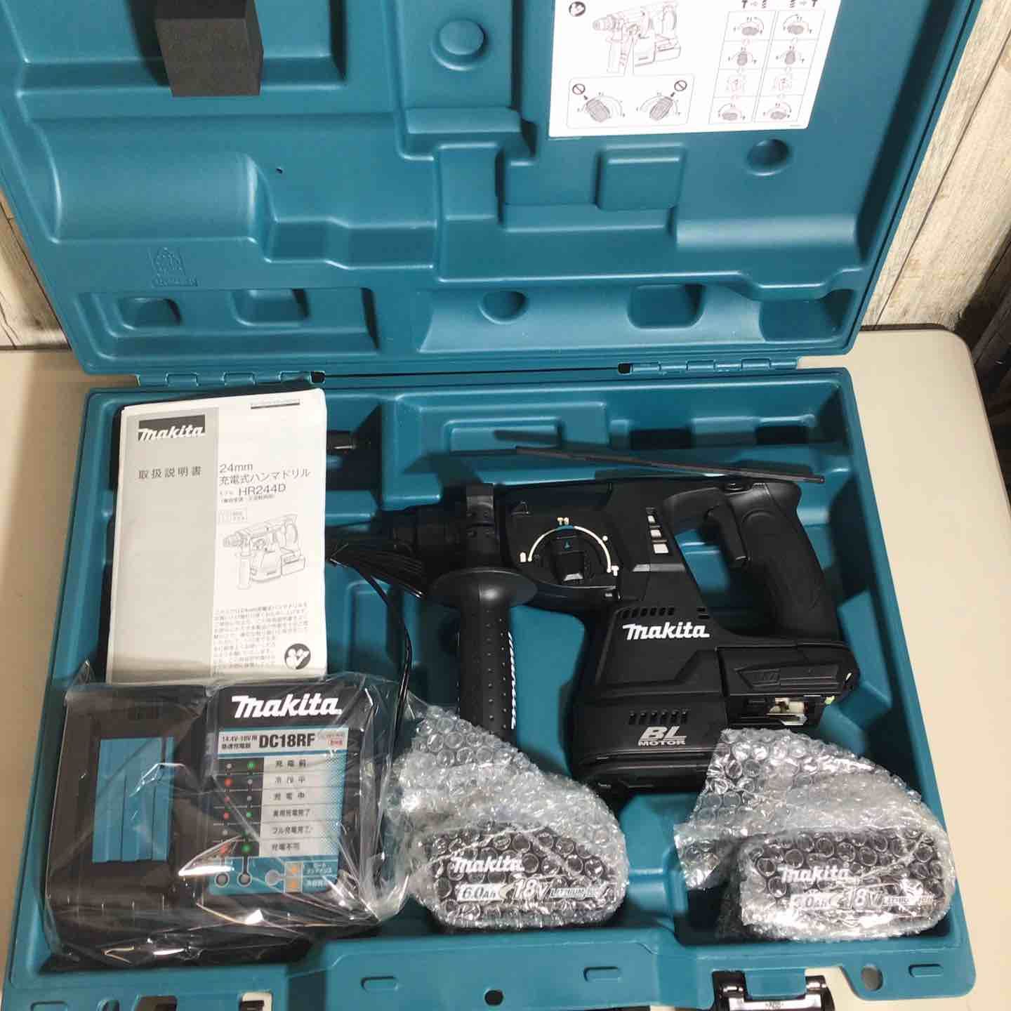 マキタ makita コードレス ハンマドリル バッテリー-充電器付 フルセット ブラック黒 充電式 18 V