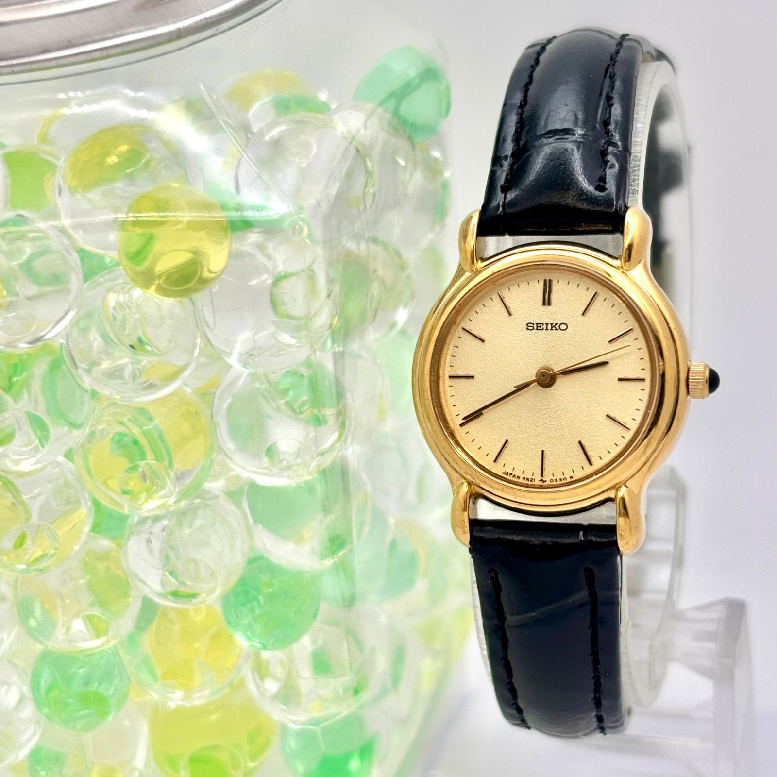 新品電池】SEIKO セイコー レディース 腕時計 ゴールド 4N21-0090