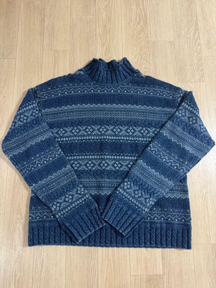 XL RRA ダブルアールエル モクネック ブルー Indigo セーター - メルカリ