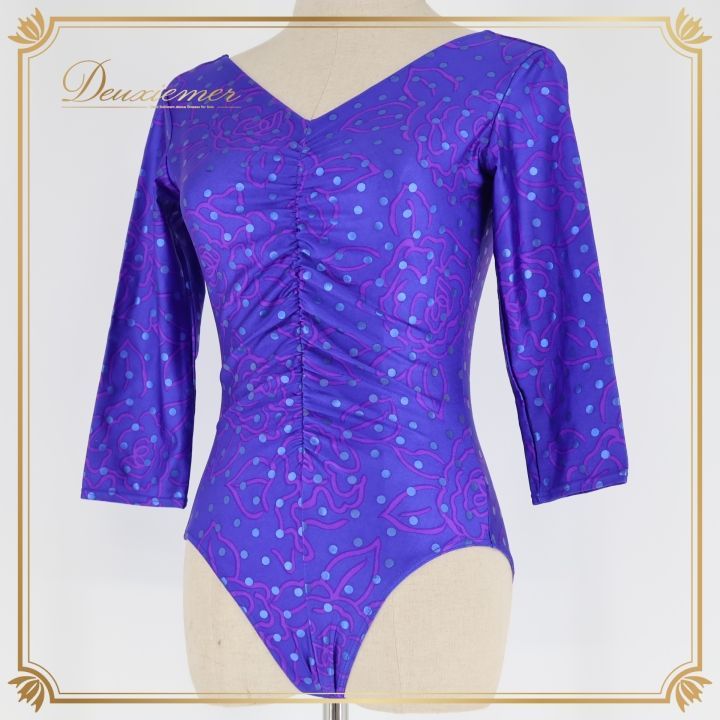 バレエ 衣装 レオタード ブルー系 チャコット Chacott トップス 花柄