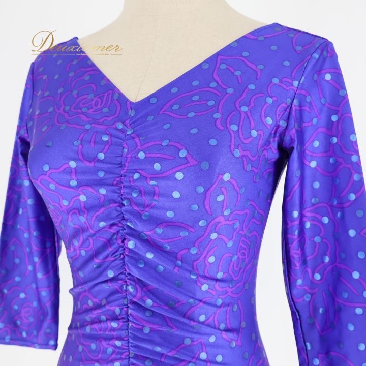 バレエ 衣装 レオタード ブルー系 チャコット Chacott トップス 花柄