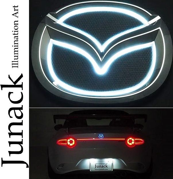 M s NDロードスターRF NDERC NDERE 2016 12 Junack リア リヤ LEDトランスエンブレムST ターコイズ ジュナック 社外 パーツ 部品 外装 カスタム 発光 光る MAZDA TE STMZ 6 T