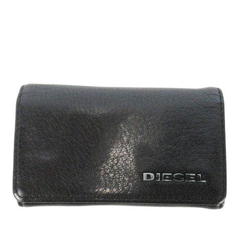 ディーゼル DIESEL キーケース レザー 革 ロゴ 三つ折り 6連 黒