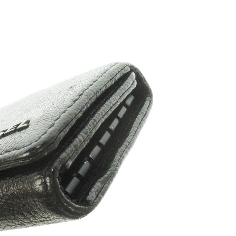 ディーゼル DIESEL キーケース レザー 革 ロゴ 三つ折り 6連 黒