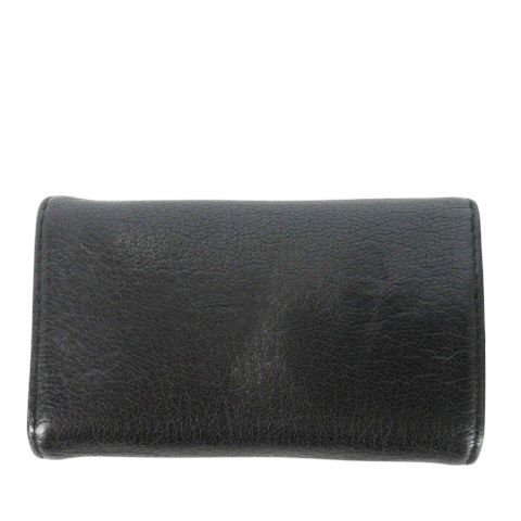 ディーゼル DIESEL キーケース レザー 革 ロゴ 三つ折り 6連 黒