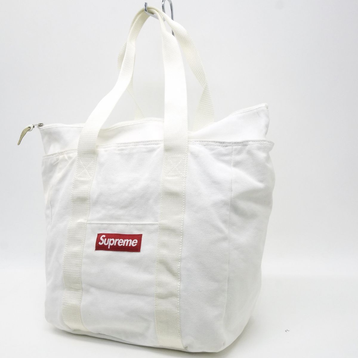 Supreme シュプリーム キャンバス トートバッグ ホワイト ※中古 - メルカリ