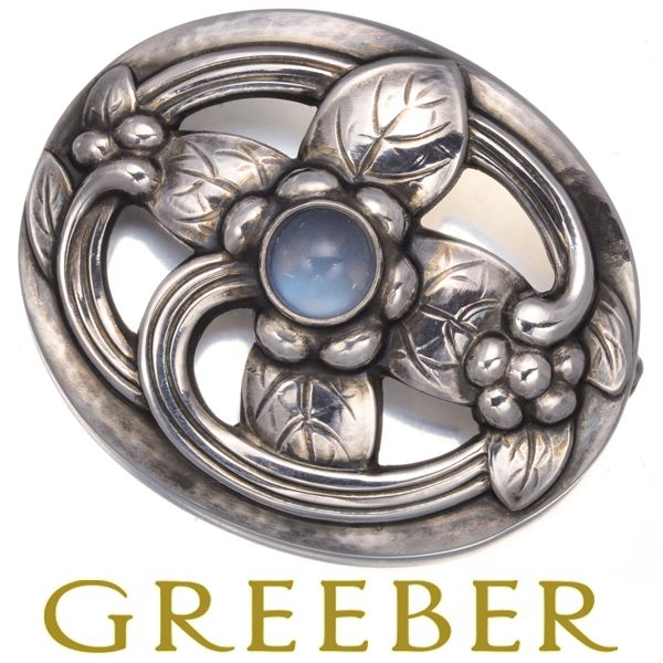 ジョージジェンセン ブローチ ムーンストーン 138 シルバー 925