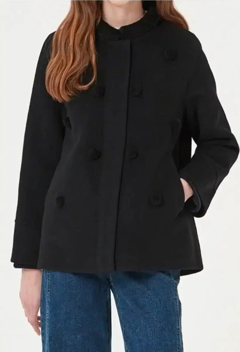 ギビー キース カシミア混 ウール ボンボン装飾 ジップアップ ジャケット 77サイズ