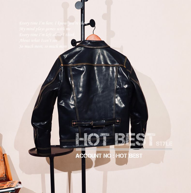 ホースハイド　トラッカージャケット　1stタイプ　本革　レザー　ｇジャン　馬革 1.4mm ホースハイド ファーストタイプ Gジャン ライダース レザー