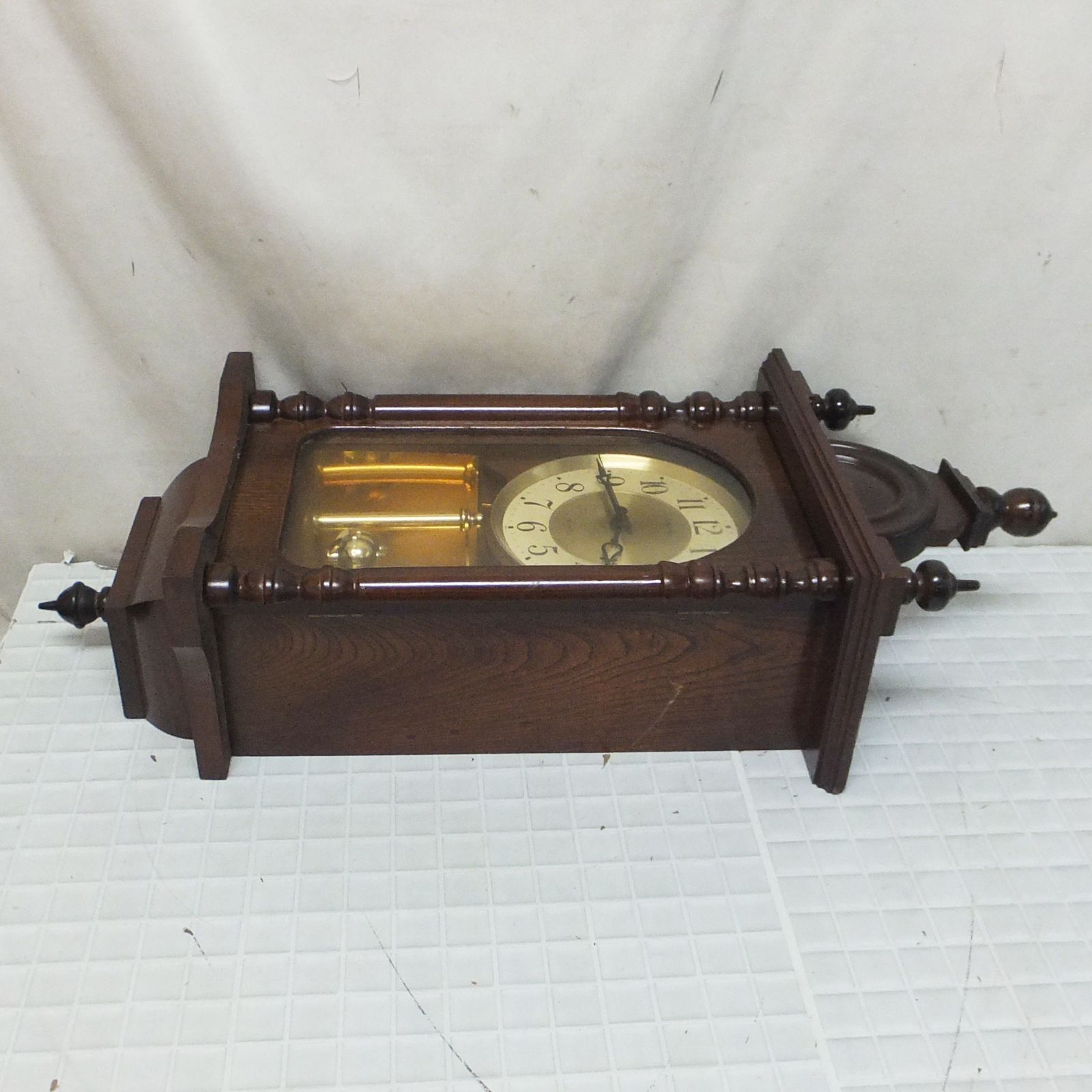 R634【カチカチしない】愛工舎（Aikosha）クオーツ式 振り子壁掛け時計