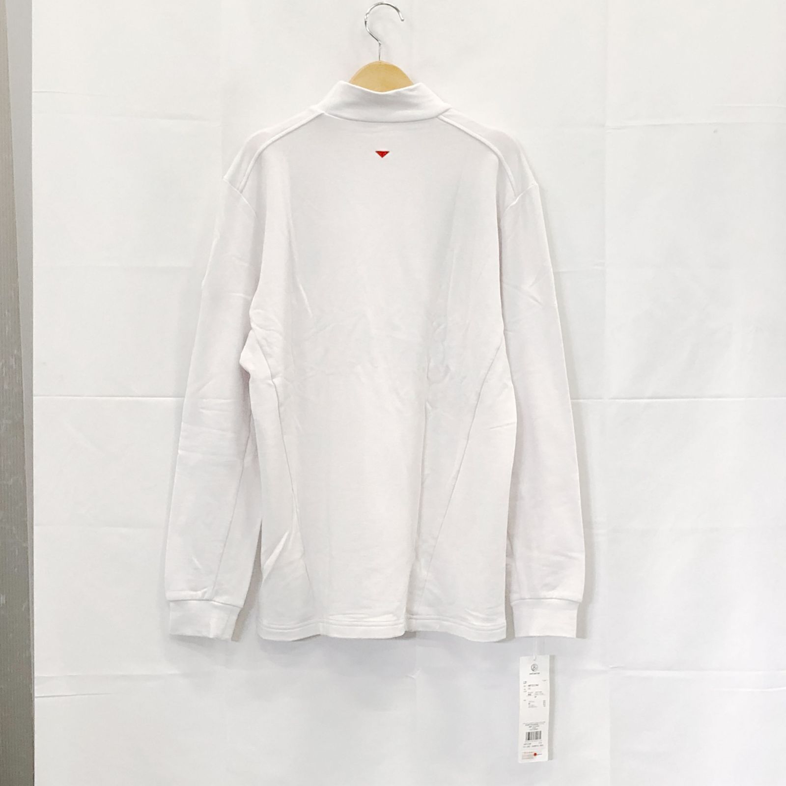 タグ付き! アンパスィ｜メンズ｜Ｍサイズ｜セルヒート長袖ハイネックシャツ｜ホワイト系｜古着ゴルフウェア