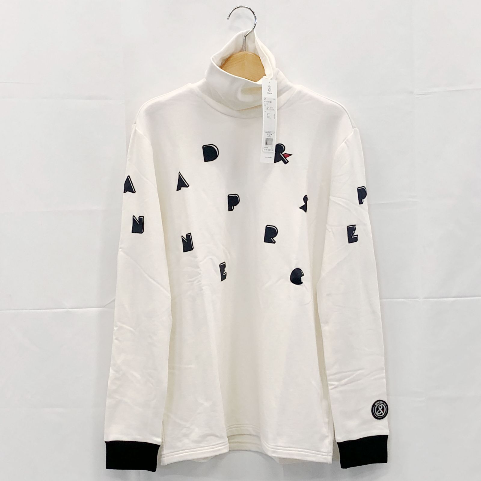 ! アンパスィ レディース Ｌサイズ セルヒートタートルネック ホワイト系 古着ゴルフウェア