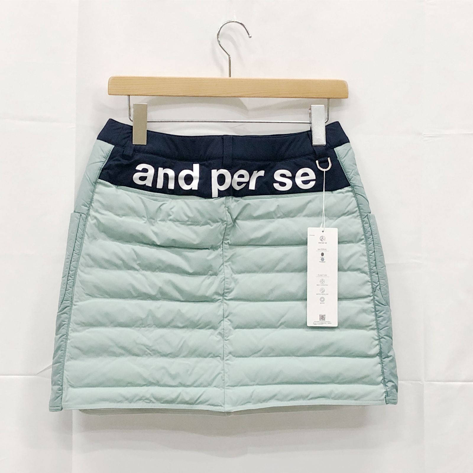 タグ付き! アンパスィ｜レディース｜Ｍサイズ｜中綿スカート｜グリーン系｜古着ゴルフウェア