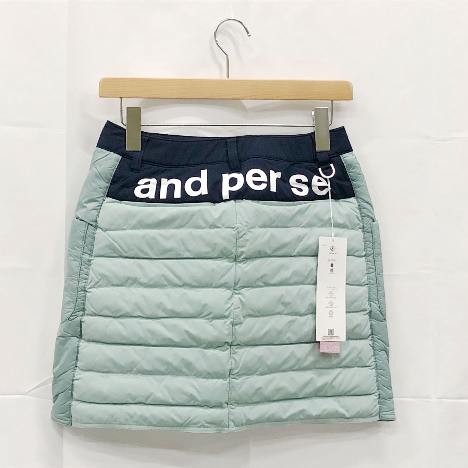 タグ付き! アンパスィ｜レディース｜Ｓサイズ｜中綿スカート｜グリーン系｜古着ゴルフウェア