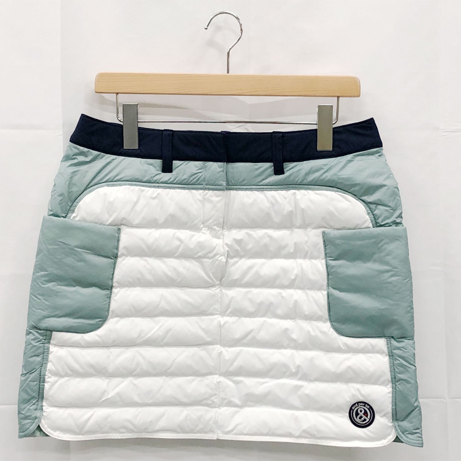 ! アンパスィ｜レディース｜ＬＬサイズ｜中綿スカート｜グリーン系｜古着ゴルフウェア