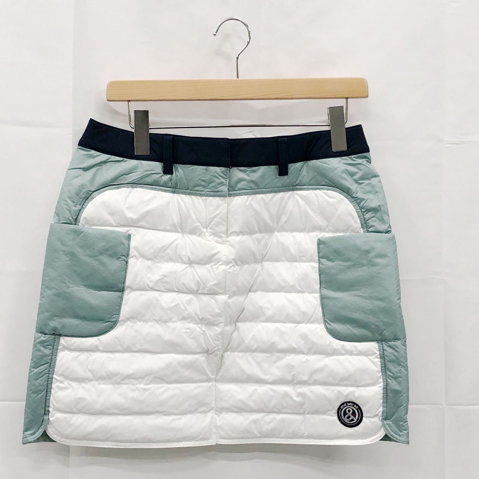 タグ付き! アンパスィ｜レディース｜Ｌサイズ｜中綿スカート｜グリーン系｜古着ゴルフウェア