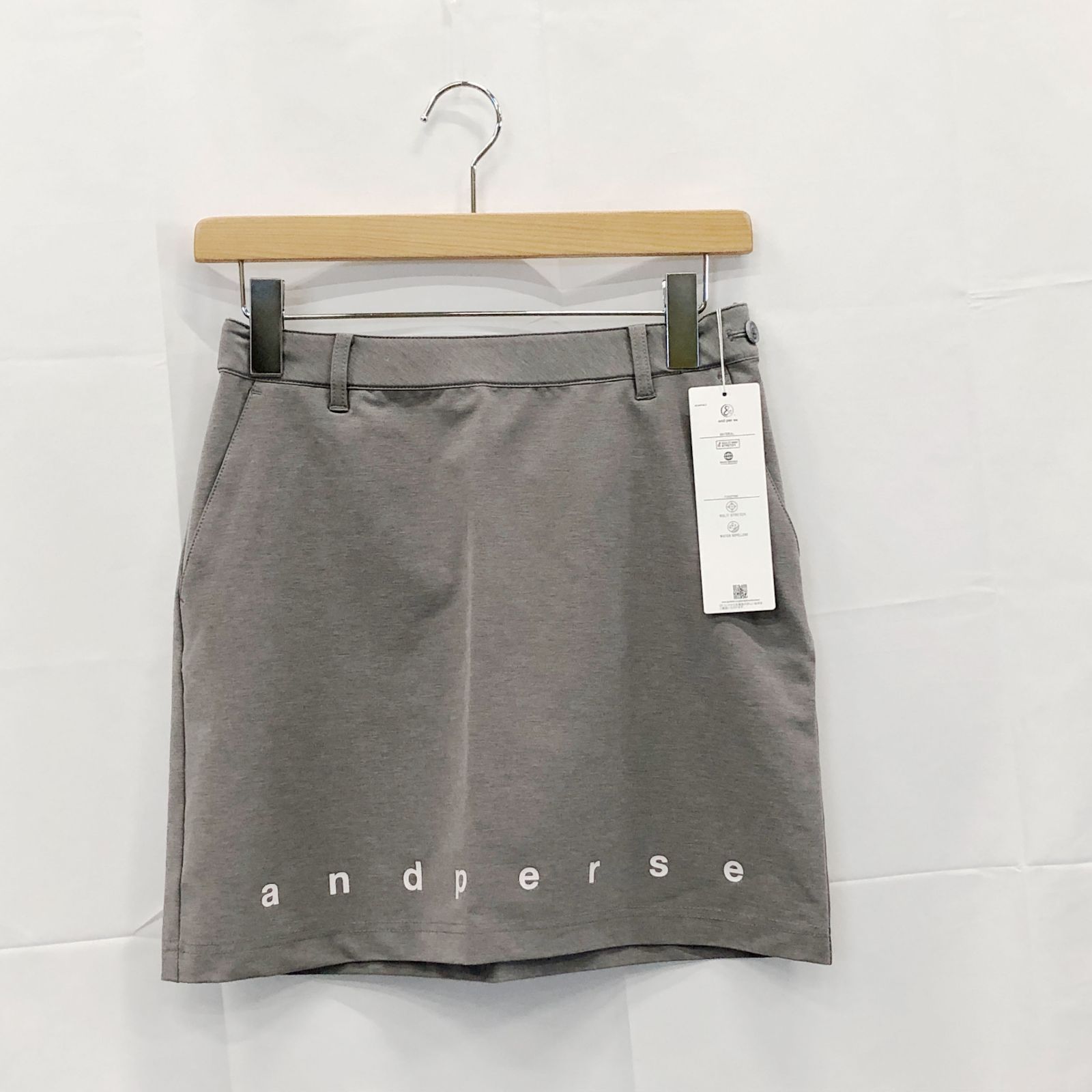 ! アンパスィ レディース Ｓサイズ マルチウェイストレッチスカート グレー系 古着ゴルフウェア