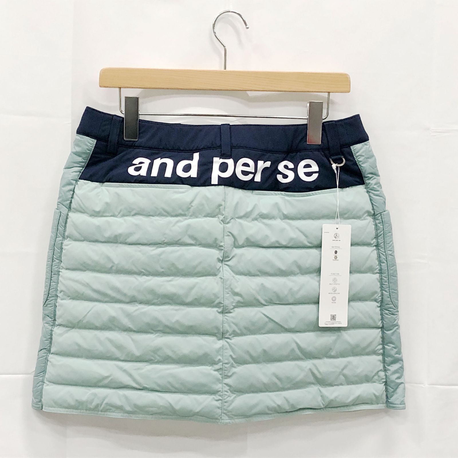 タグ付き! アンパスィ｜レディース｜ＬＬサイズ｜中綿スカート｜グリーン系｜古着ゴルフウェア
