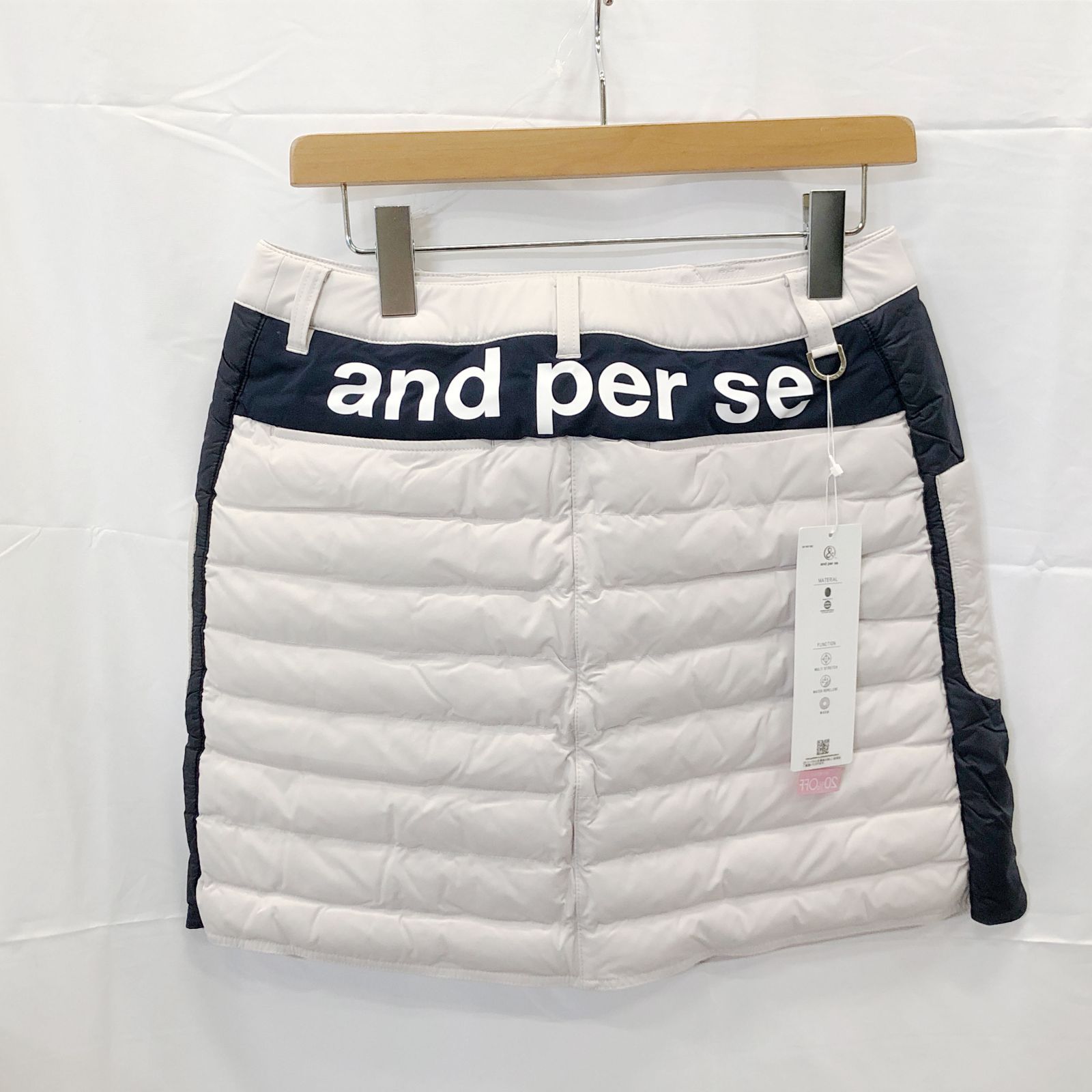 ! アンパスィ｜レディース｜ＬＬサイズ｜中綿スカート｜ベージュ系｜古着ゴルフウェア