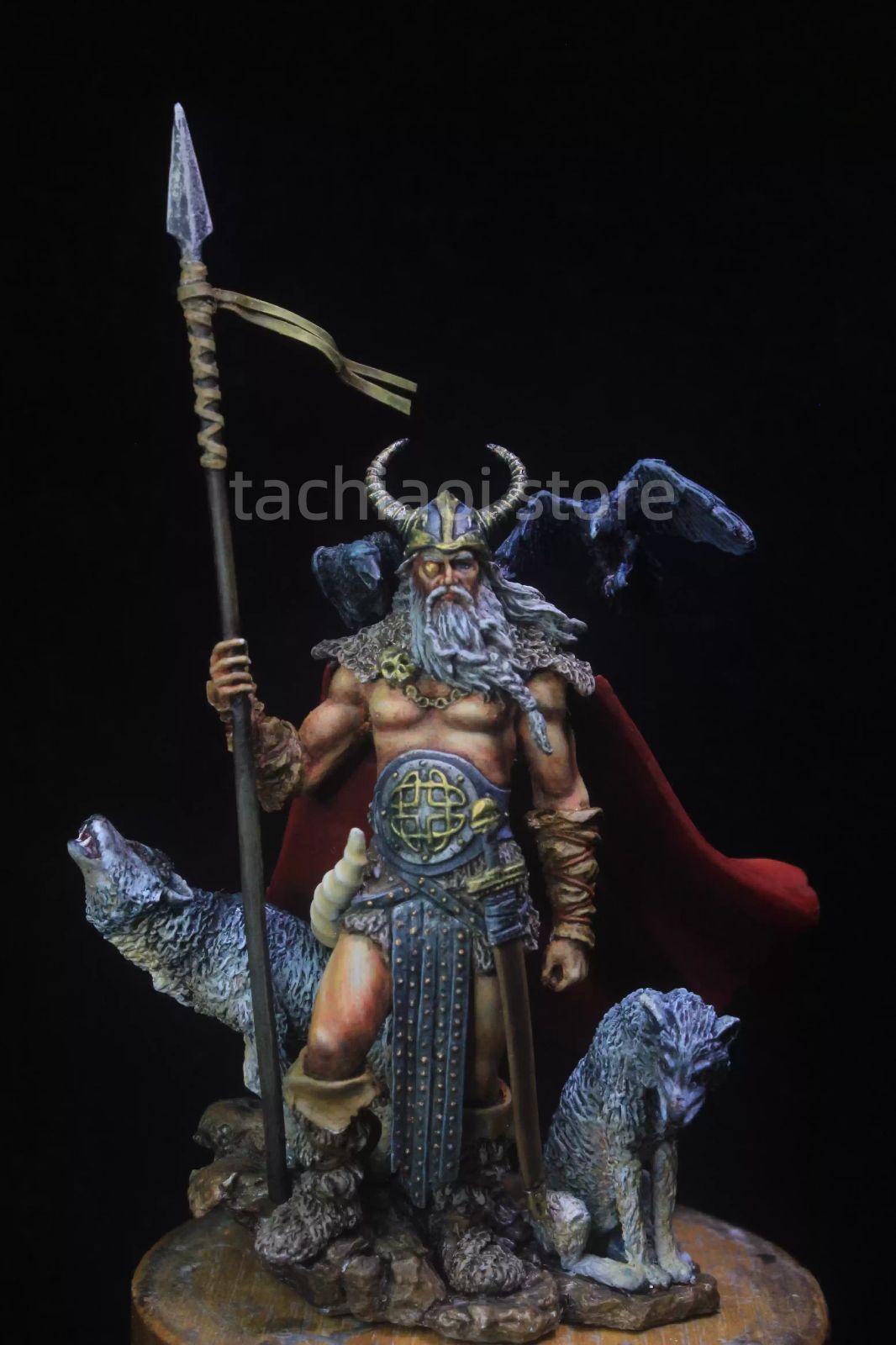 1 30 60 mm スズ合金 ファンタジー兵士 フィギュア 北欧神話 オーディン 塗装済み 完成品 全金属製 神々 ワルキューレ 神王