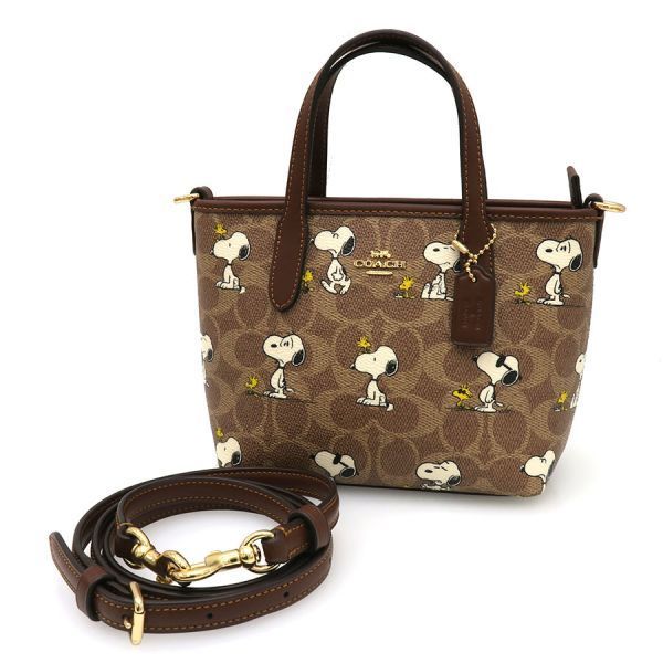 コーチ シティ ミニ トート バッグ/スヌーピー CBS83【Aランク】【中古