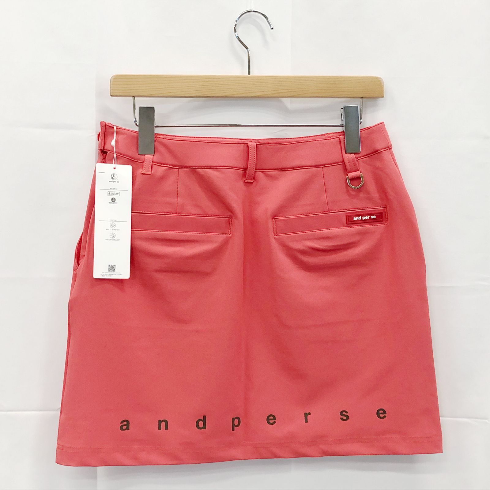 タグ付き! アンパスィ｜レディース｜Ｌサイズ｜マルチウェイストレッチスカート｜オレンジ系｜古着ゴルフウェア