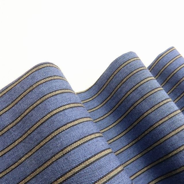 百華 Y 4091 綿 仕付け糸付 縦縞 ロング丈 道中着 着物