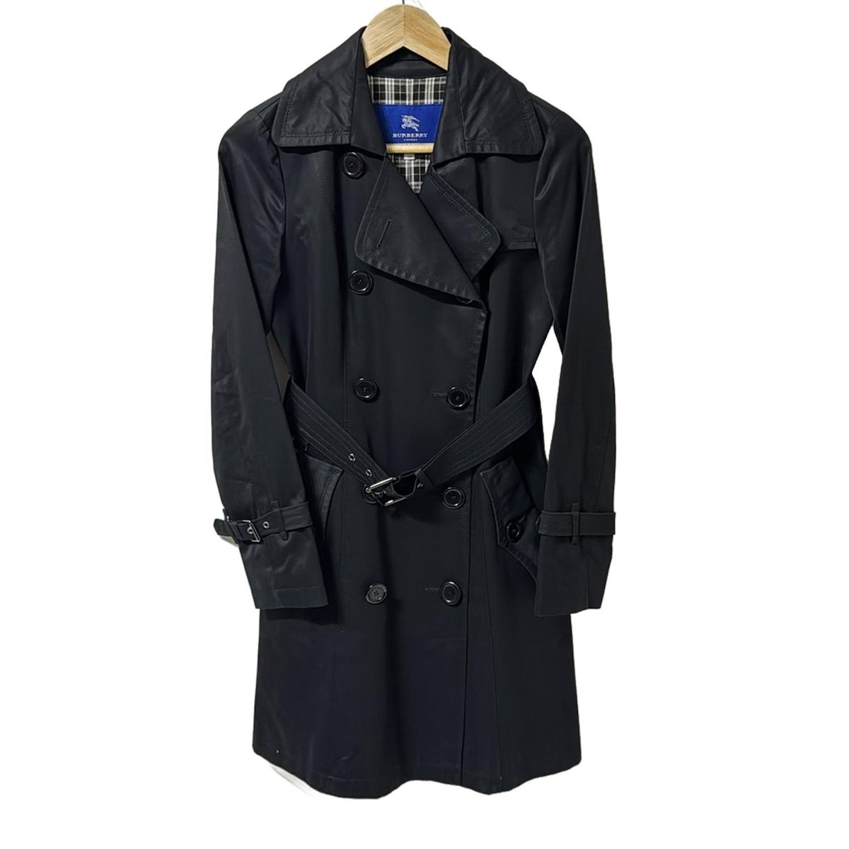 BURBERRY BLUE LABEL ブラックトレンチコート 40 Burberry Blue Label(バーバリーブルーレーベル) トレンチコート