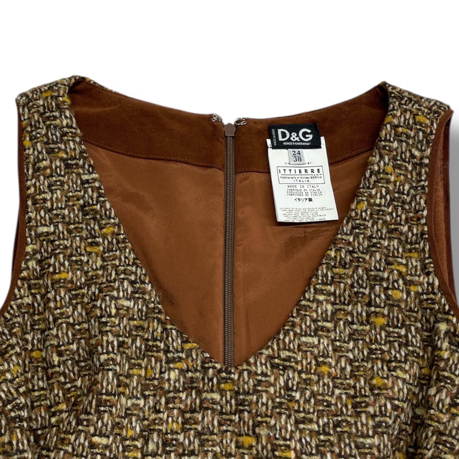 D&G DOLCE&GABBANA ドルチェアンドガッバーナ ツイードワンピース