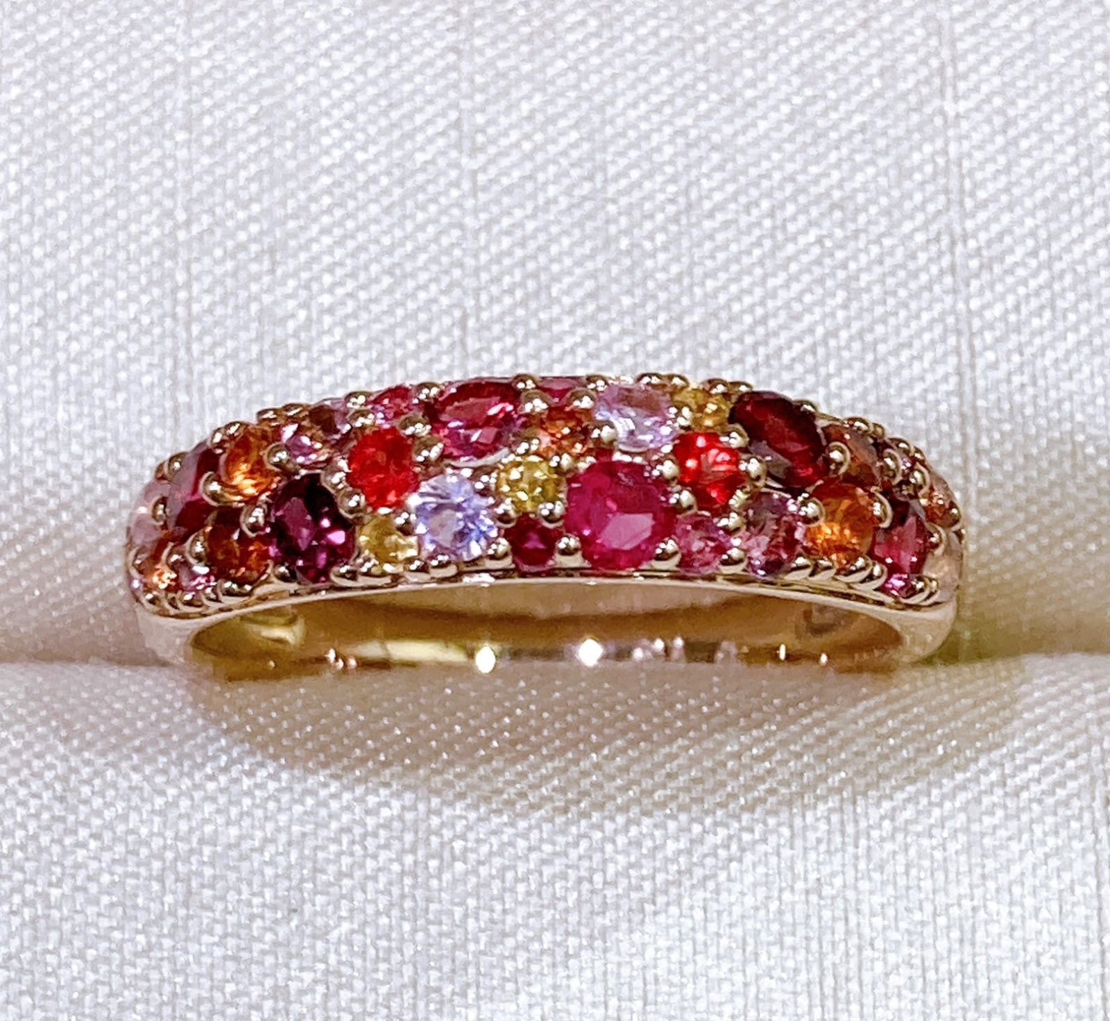 ビズー マルチカラージュエル K18パヴェリング・ローズブーケ - メルカリ