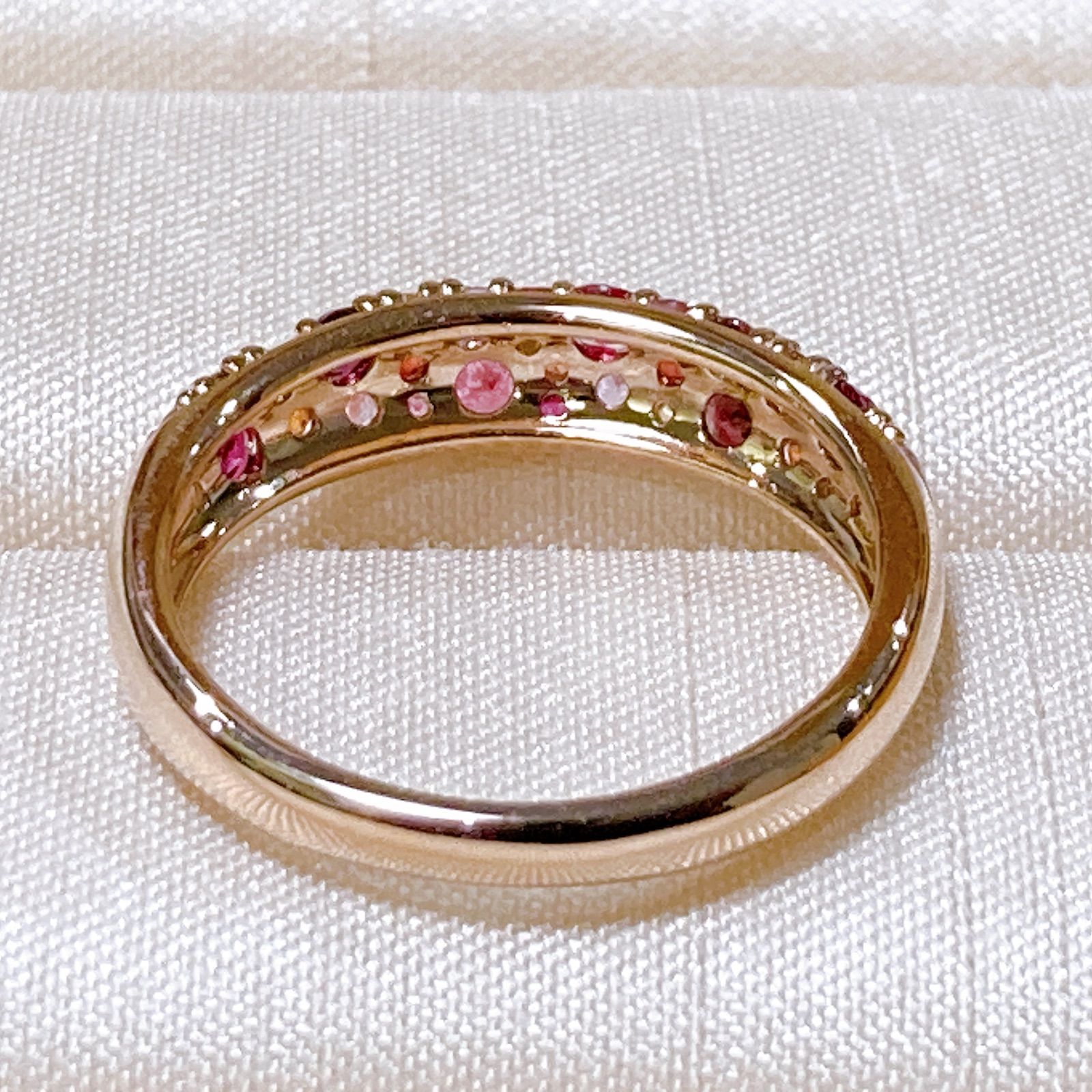 ビズー マルチカラージュエル K18パヴェリング・ローズブーケ - メルカリ