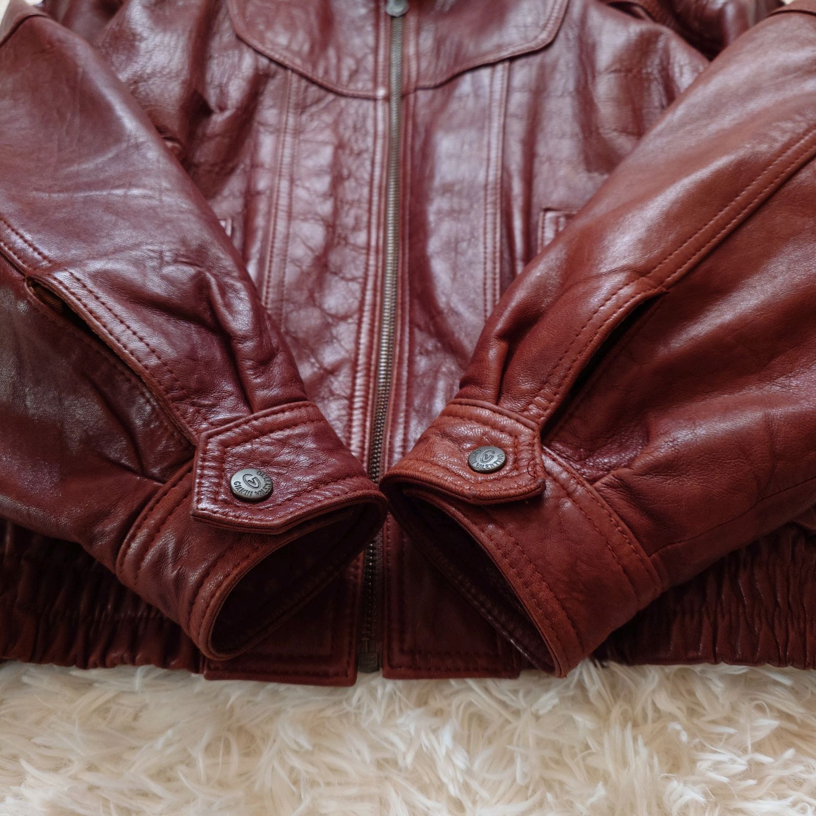 ジャンニバレンチノ Y2K 90s 短丈 レザージャケット ボンバー