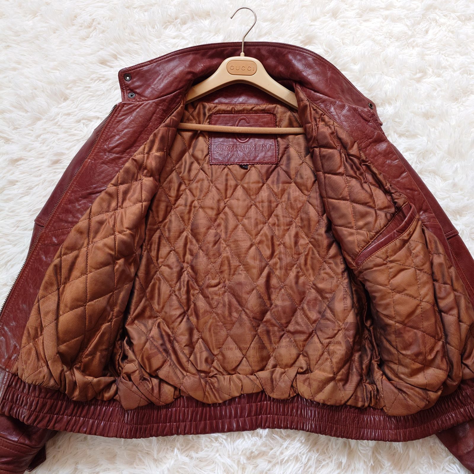 割引 ジャンニバレンチノ Y2K 90s 短丈 レザージャケット ボンバー