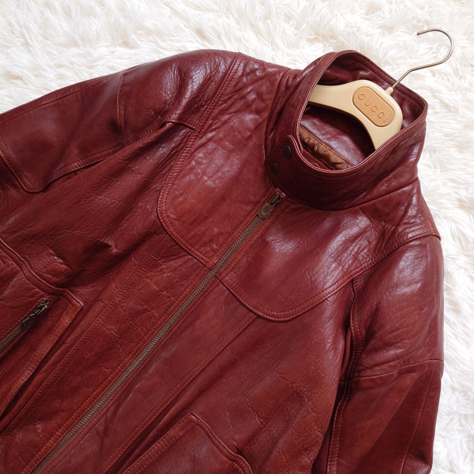 ジャンニバレンチノ Y2K 90s 短丈 レザージャケット ボンバー