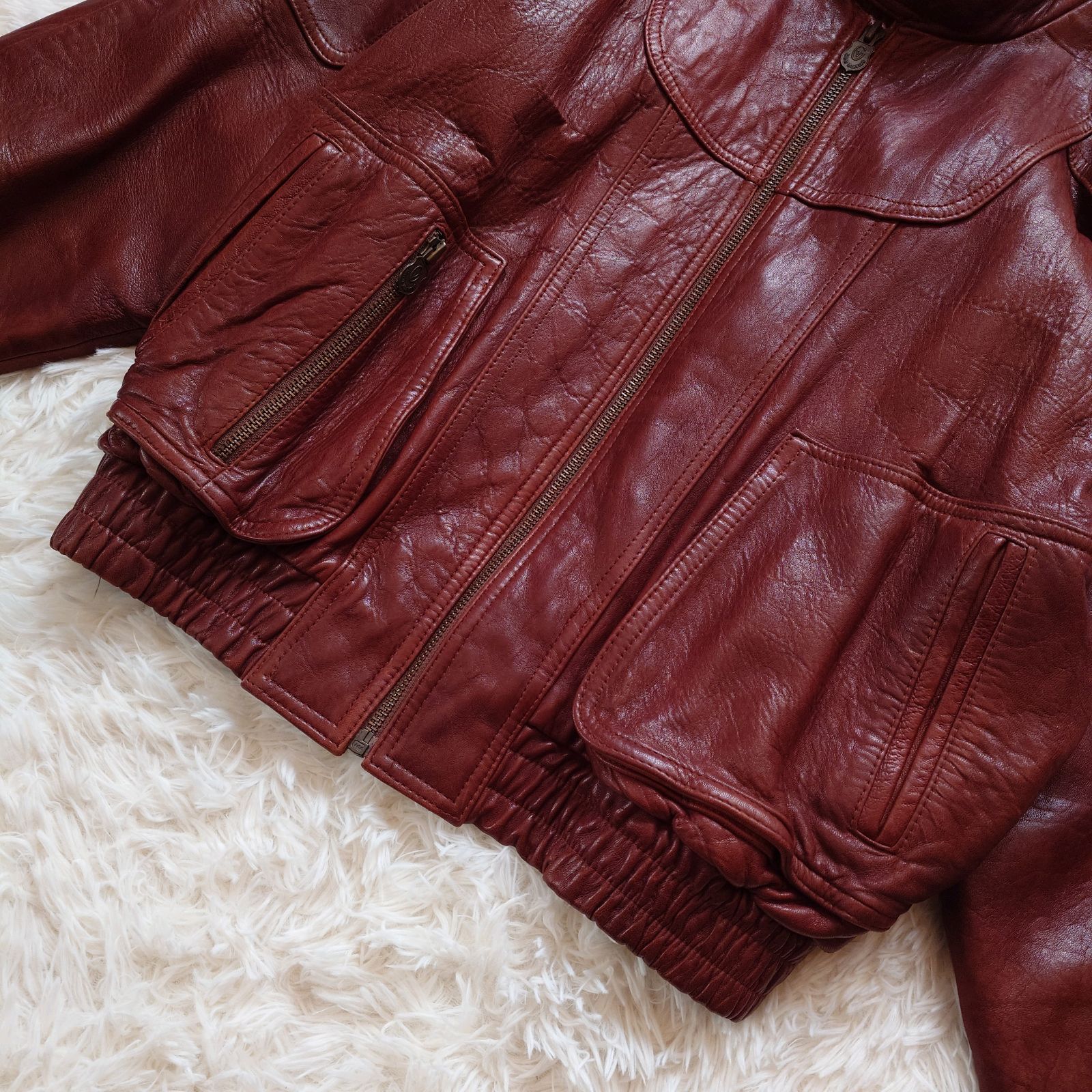 ジャンニバレンチノ Y2K 90s 短丈 レザージャケット ボンバー