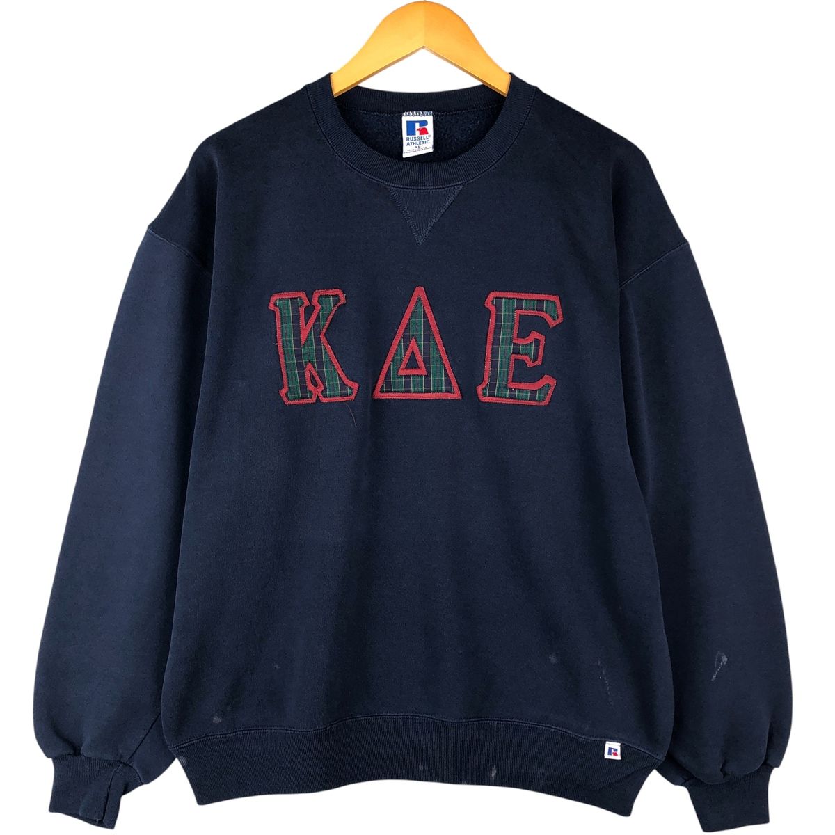 古着 90年代 ラッセル Russell ATHLETIC チェック柄 カレッジスウェットシャツ トレーナー USA製 メンズXL相当 ヴィンテージ/eaa596932 古着 90年代 ラッセル Russell ATHLETIC チェック柄 カレッジ